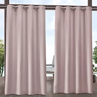 Exclusive Home Curtains Solid Grommet Top Light-Filtering Set of 2 Outdoor Curtain Panel