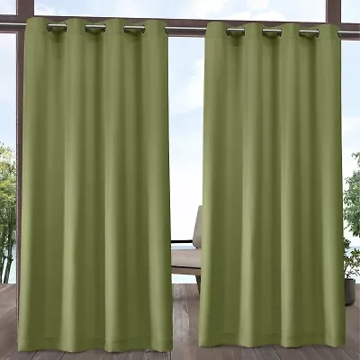 Exclusive Home Curtains Solid Grommet Top Light-Filtering Set of 2 Outdoor Curtain Panel