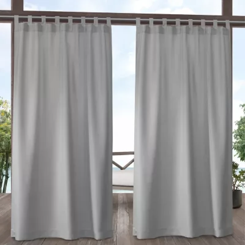 Exclusive Home Curtains Solid Tab Top Light-Filtering Set of 2 Outdoor Curtain Panel