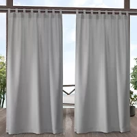 Exclusive Home Curtains Solid Tab Top Light-Filtering Set of 2 Outdoor Curtain Panel