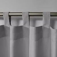 Exclusive Home Curtains Solid Tab Top Light-Filtering Set of 2 Outdoor Curtain Panel