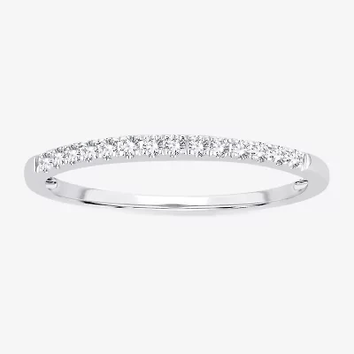 Womens Diamond Accent Natural White 10K Gold Wedding Band