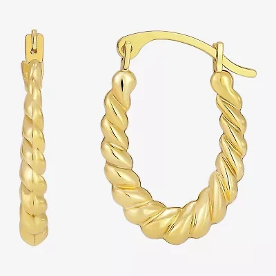 Womens 14K Gold 16mm Hoop Earrings