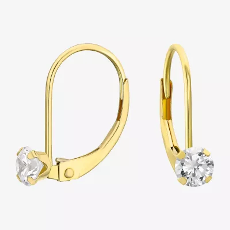 Womens Cubic Zirconia 14K Gold Drop Earrings