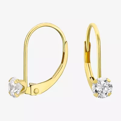 Womens Cubic Zirconia 14K Gold Drop Earrings