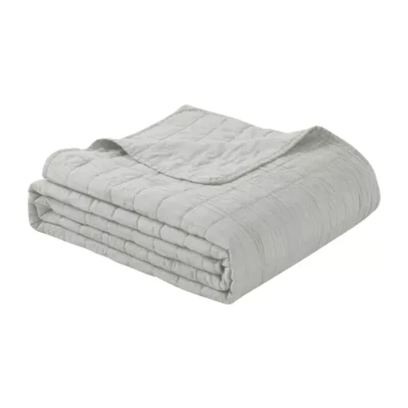 Swift Home Lightweight Oversized Enzyme Washed Crinkle Quilt Coverlet Bedspread Set