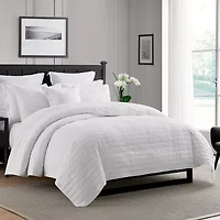 Swift Home Lightweight Oversized Enzyme Washed Crinkle Quilt Coverlet Bedspread Set