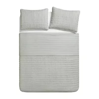 Swift Home Lightweight Oversized Enzyme Washed Crinkle Quilt Coverlet Bedspread Set