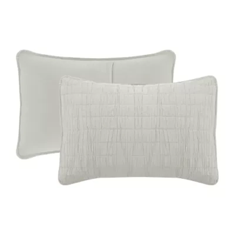 Swift Home Lightweight Oversized Enzyme Washed Crinkle Quilt Coverlet Bedspread Set