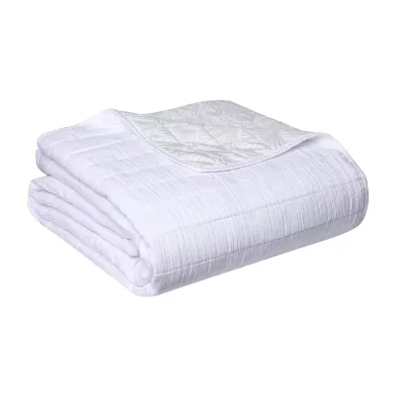 Swift Home Lightweight Oversized Enzyme Washed Crinkle Quilt Coverlet Bedspread Set