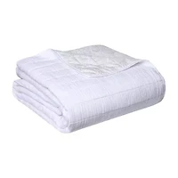 Swift Home Lightweight Oversized Enzyme Washed Crinkle Quilt Coverlet Bedspread Set