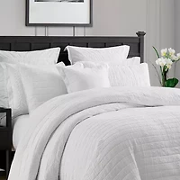 Swift Home Lightweight Oversized Enzyme Washed Crinkle Quilt Coverlet Bedspread Set