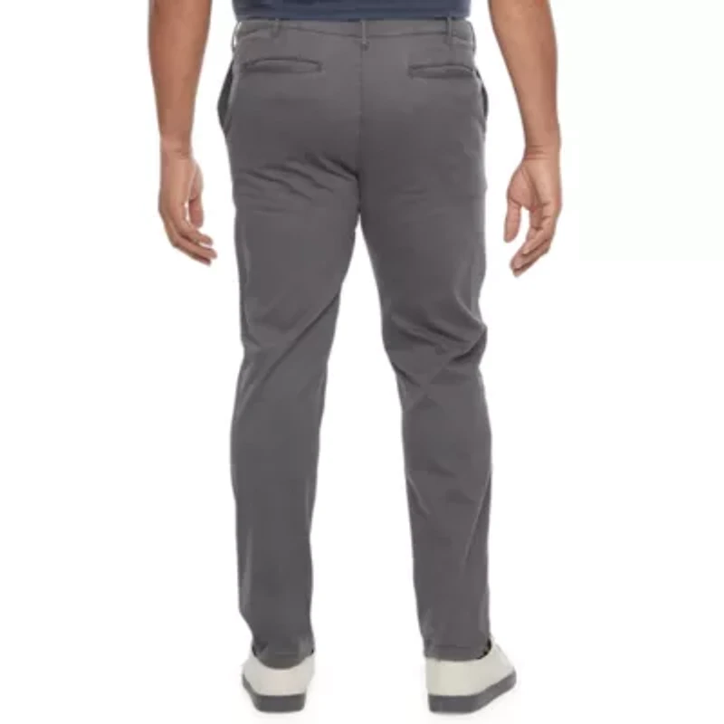 mutual weave Mens Big and Tall Slim Fit Flat Front Pants