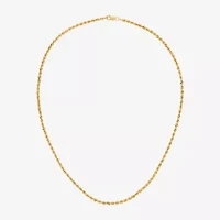 14K Gold 16 - 30 Inch Semi-Solid Sparkle Rope Chain Necklace