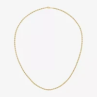 14K Gold 16 - 30 Inch Semi-Solid Sparkle Rope Chain Necklace