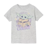 Little & Big Kid Girls Crew Neck Short Sleeve Regular Fit Star Wars Graphic T-Shirt