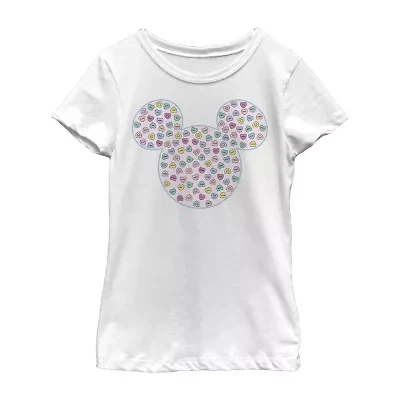 Disney Collection Little & Big Kid Girls Crew Neck Short Sleeve Regular Fit Mickey and Friends Mouse Minnie Graphic T-Shirt