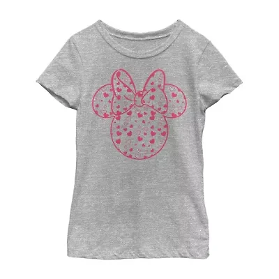 Disney Collection Little & Big Kid Girls Crew Neck Short Sleeve Regular Fit Mickey and Friends Mouse Minnie Graphic T-Shirt