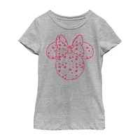 Disney Collection Little & Big Kid Girls Crew Neck Short Sleeve Regular Fit Mickey and Friends Mouse Minnie Graphic T-Shirt