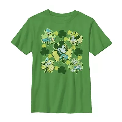 Disney Collection Little & Big Kid Boys Crew Neck Short Sleeve Regular Fit Mickey and Friends Mouse Graphic T-Shirt