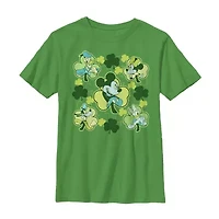 Disney Collection Little & Big Kid Boys Crew Neck Short Sleeve Regular Fit Mickey and Friends Mouse Graphic T-Shirt