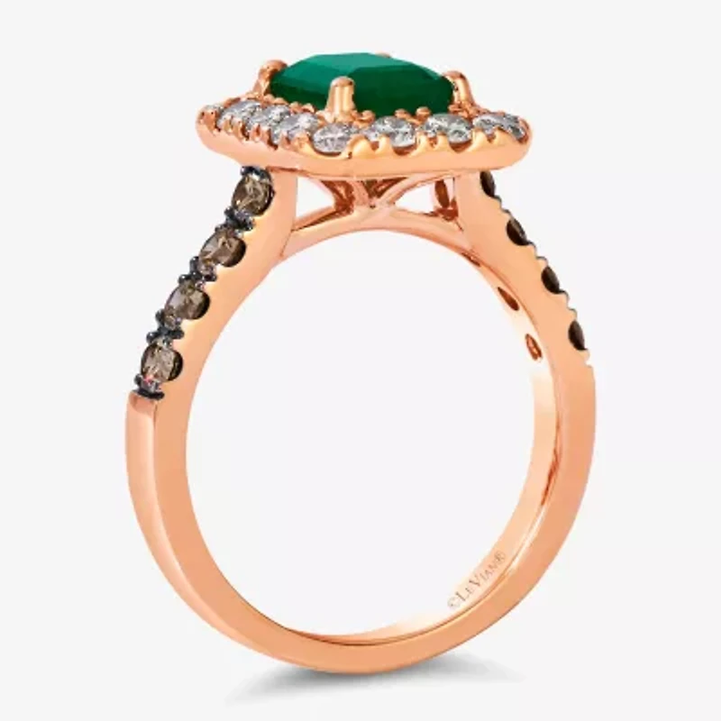 Le Vian® Grand Sample Sale™ Ring featuring 1 1/5 CT. Costa Smeralda Emeralds™ 3/4 CT. Nude Diamonds™ 1/2 CT. Chocolate Diamonds® set in 14K Strawberry Gold®