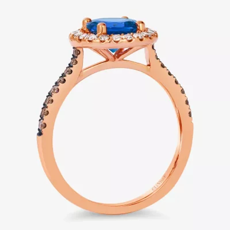 Le Vian® Grand Sample Sale™ Ring featuring 1 1/5 CT. Blueberry Tanzanite® 1/6 CT. Chocolate Diamonds® 1/5 CT. Nude Diamonds™ set in 14K Strawberry Gold®