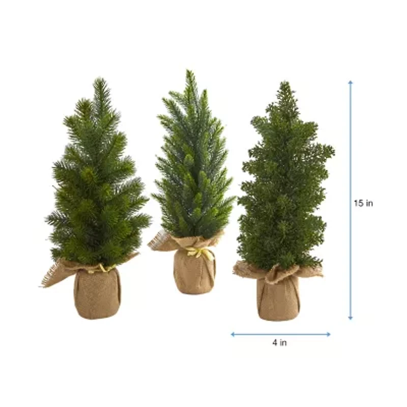 Nearly Natural Faux Cypress Green 1 1/2 Feet Pine Christmas Tree