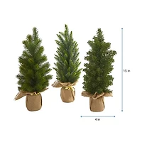 Nearly Natural Faux Cypress Green 1 1/2 Feet Pine Christmas Tree