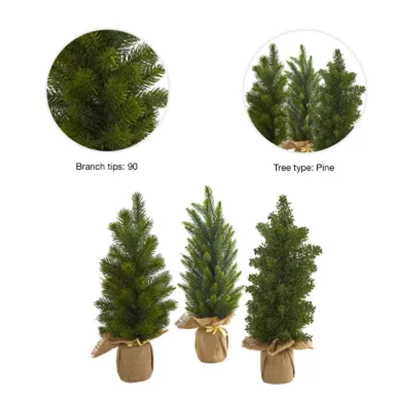 Nearly Natural Faux Cypress Green 1 1/2 Feet Pine Christmas Tree
