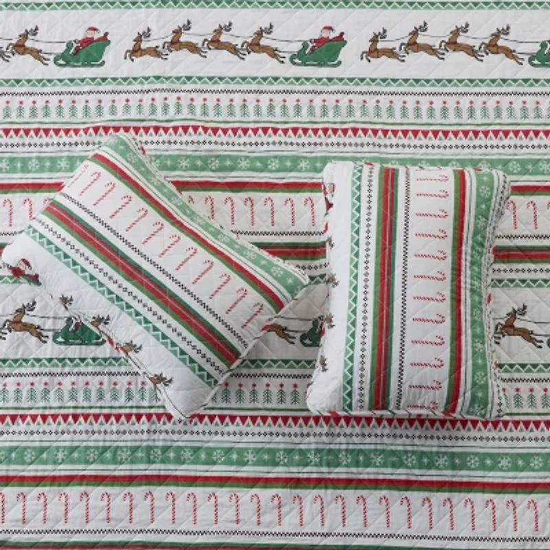 Linery Festive Christmas Reversible Quilt Set