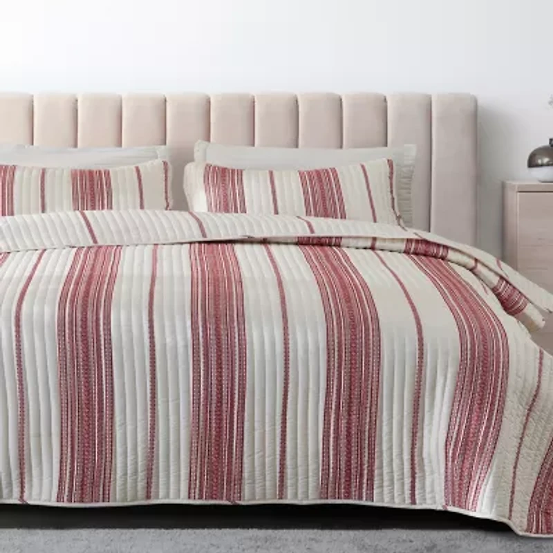 Linery Farmhouse Stripe Reversible Quilt Set