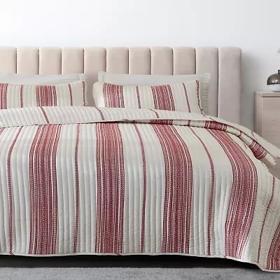 Linery Farmhouse Stripe Reversible Quilt Set