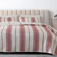 Linery Farmhouse Stripe Reversible Quilt Set