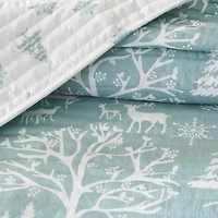Linery Lodge Woods Reversible Quilt Set