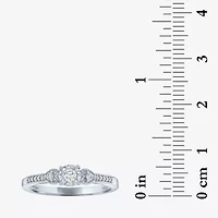 (G-H / Si2-I1) Womens 1/6 CT. T.W. Lab Grown White Diamond Sterling Silver Heart Promise Ring