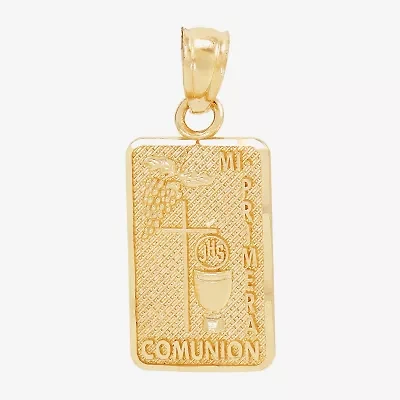 "Mi Primera Comunion" Unisex Adult 14K Gold Oval Pendant