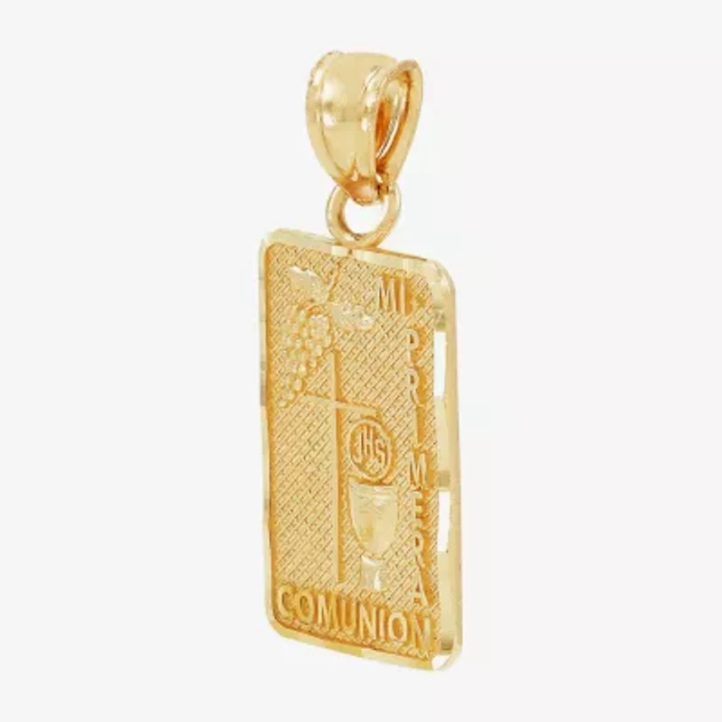 "Mi Primera Comunion" Unisex Adult 14K Gold Oval Pendant