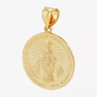 Miraculous Medal Unisex Adult 14K Gold Oval Pendant
