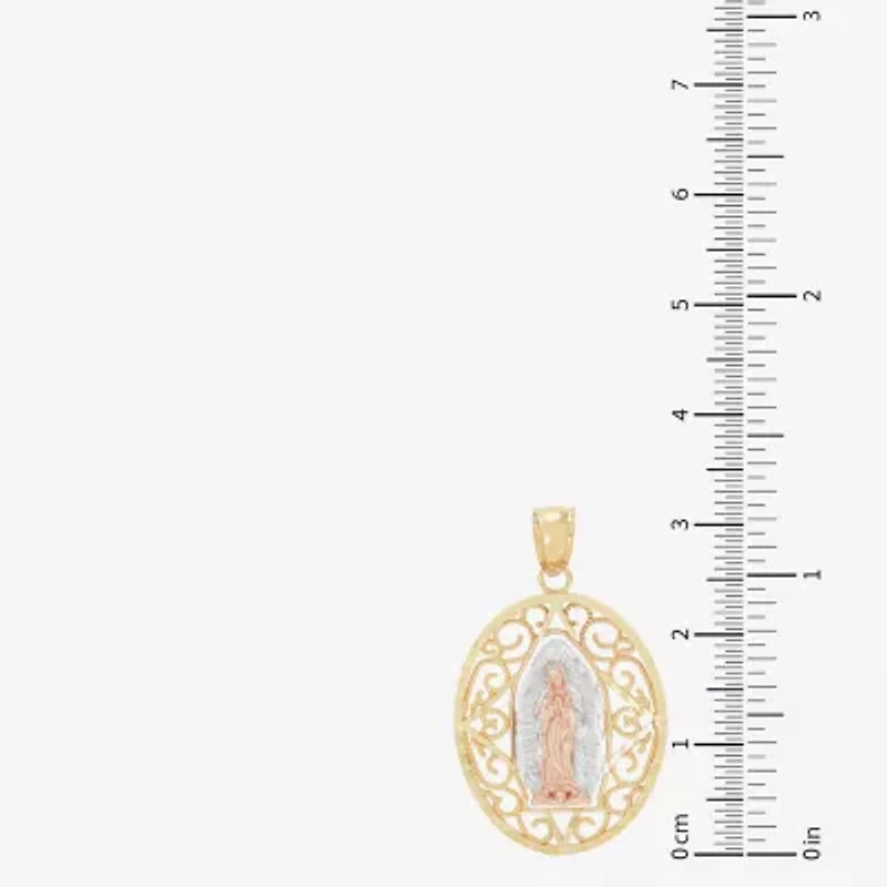 Nuestra Seãƒâ±Ora De Guadalupe / Our Lady Of Guadalupe Unisex Adult 14K Gold Oval Pendant