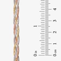 Made in Italy Womens 14K Tri-Color Gold 7.5 Inch Solid Herringbone Chain Bracelet