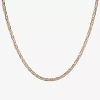 Made in Italy Womens 14K Tri-Color Gold 18 Inch Herringbone Chain Necklace