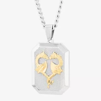 Mens Stainless Steel Dog Tag 24 Inch Pendant Necklace