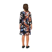 24sevenkid Big Kid Girls Elbow Sleeve Fit + Flare Dress