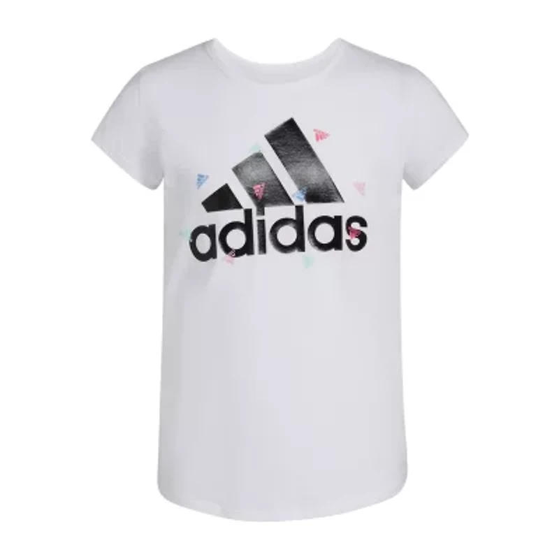 adidas Big Kid Girls Crew Neck Short Sleeve Regular Fit Graphic T-Shirt