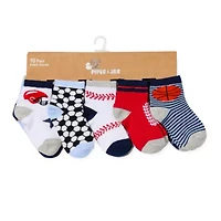 Piper & Jax Baby Boys 10 Pair Crew Socks