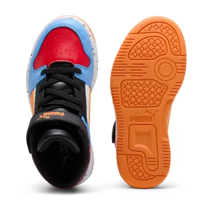 PUMA Rebound Layup Sl Light Speckle Little Kid Boys Basketball Shoes