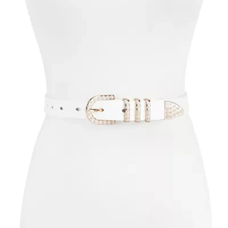 JS Jessica Simpson 1.5in Pearl Bridal 3pc Womens Belt