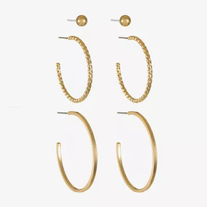 Liz Claiborne Womens Hypoallergenic 3 Pair Earring Set
