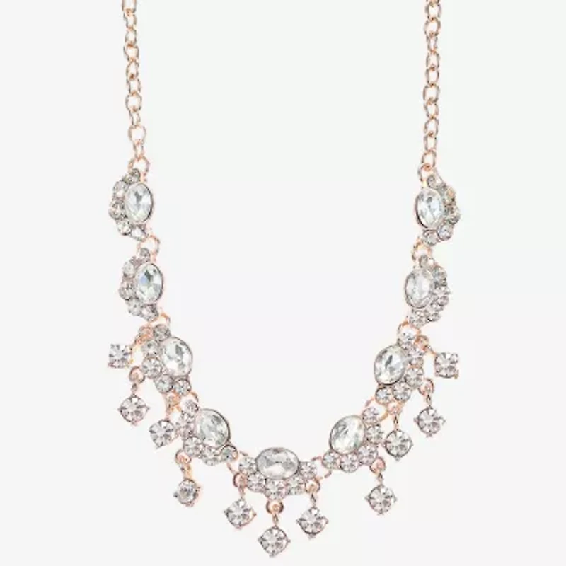 Monet Jewelry Rose Tone Womens Glass 12 Inch Choker Necklace